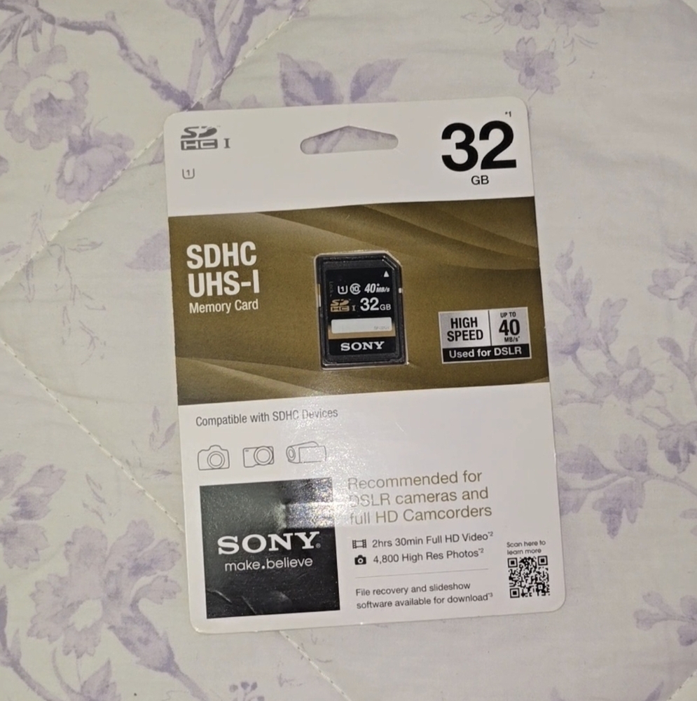 Sony 32GB SDHC UHS-I memory card